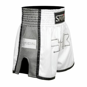 Sahib® Artificial Series Muay Thai Shorts - White/Silver