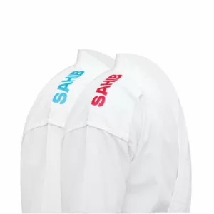 Strong professional stitching on trouser cuffs for karate training