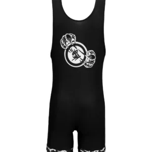 Custom black wrestling singlet — team wrestling singlet for youth, freestyle, and rudis-inspired designs