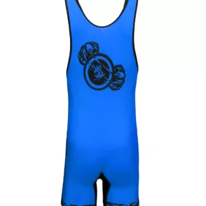 Custom blue wrestling singlet — high-performance reversible wrestling suit for men’s and women’s competitions