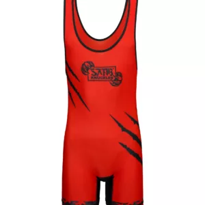 Red wrestling singlet men’s style — custom sublimated freestyle wrestling uniform for competition