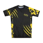 Yellow kids rash guard short sleeve — infant rash vest for BJJ, swimming, and active play