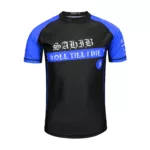 Sahib Roll Till I Die Blue Belt Ranked BJJ Rashguard Front View
