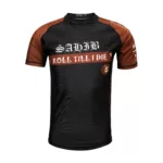 Sahib Roll Till I Die Brown Belt Ranked BJJ Rashguard Front View