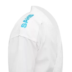 Strong professional stitching on trouser cuffs for karate training