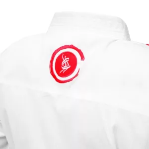 Reinforced trouser cuffs with professional stitching for karate training