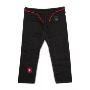 Sahib UAE Series V2 Black Kimono with Red Contrast – Trouser Front View