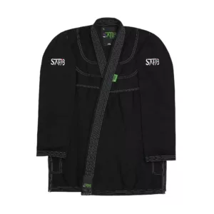 Sahib UAE Series V2 Black Kimono with White Contrast – Front View