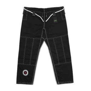 Sahib UAE Series V2 Black Kimono with White Contrast – Trouser Front View