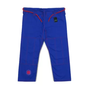 Sahib UAE Series V2 Blue Kimono with Red Contrast – Trouser Front View