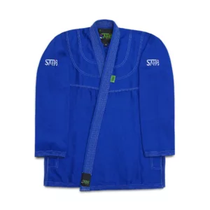 Sahib UAE Series V2 Blue Kimono with White Contrast – Front View