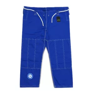 Sahib UAE Series V2 Blue Kimono with White Contrast – Trouser Front View